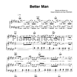 Ноты Robbie Williams - Better man - предпросмотр