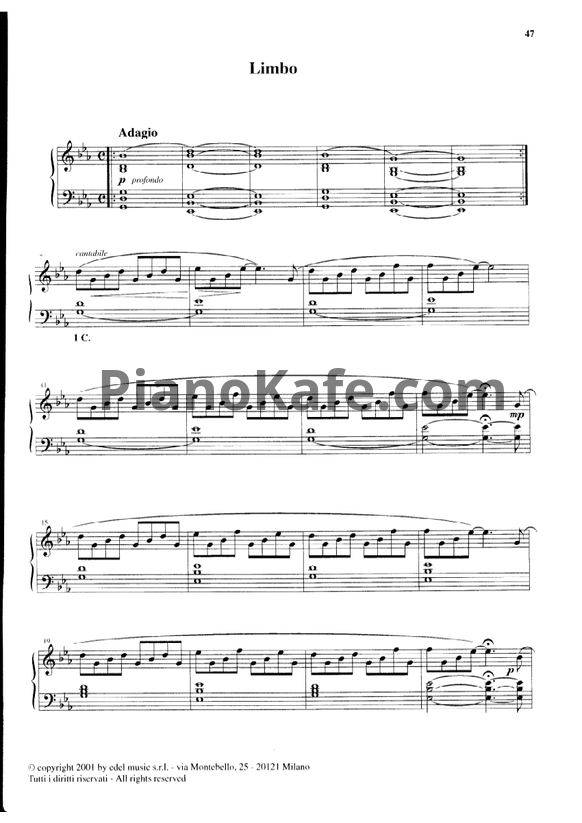 Ноты Ludovico Einaudi - Limbo - PianoKafe.com