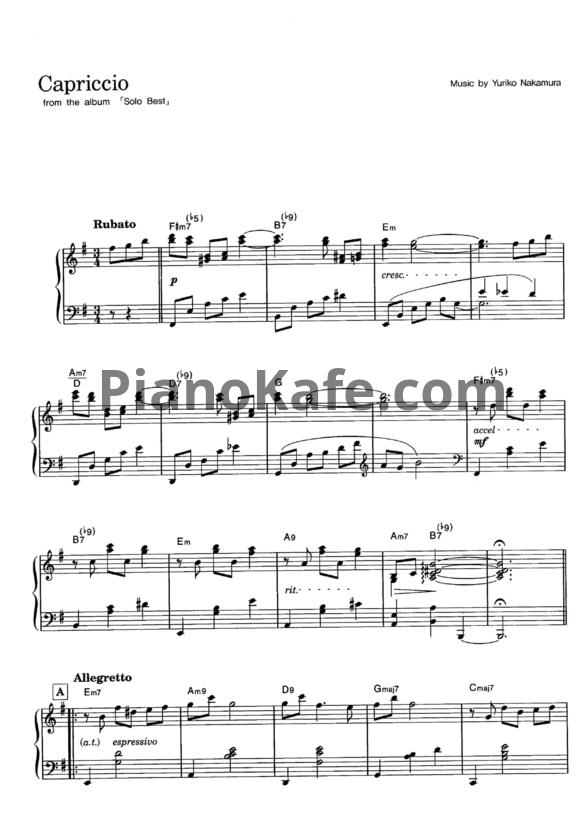 Ноты Yuriko Nakamura - Capriccio - PianoKafe.com