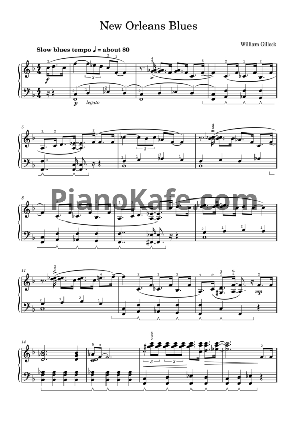 Ноты William Gillock - New Orleans Blues - PianoKafe.com