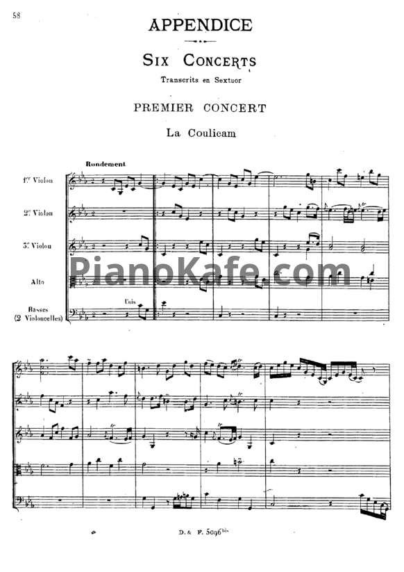 Ноты Жан-Филипп Рамо - 6 концертов Transcrits ан Sextuor - PianoKafe.com