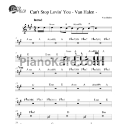 Ноты Van Halen - Can't stop lovin' you - предпросмотр