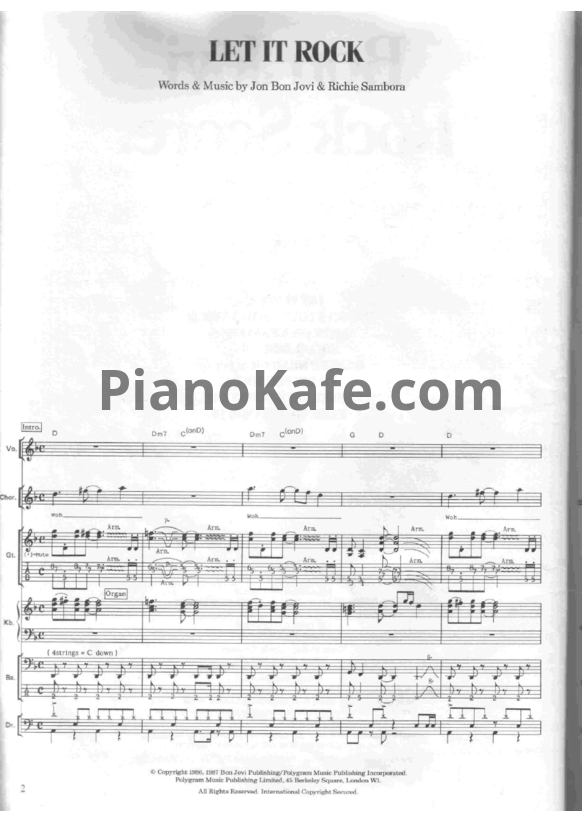 Ноты Bon Jovi - Rock score (Книга нот) - PianoKafe.com