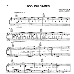 Ноты Jewel - Foolish games (Версия 3) - предпросмотр