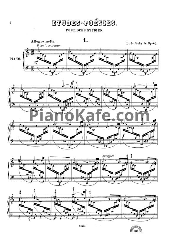Ноты Людвиг Шитте - Poetiske studier (Op. 40) - PianoKafe.com