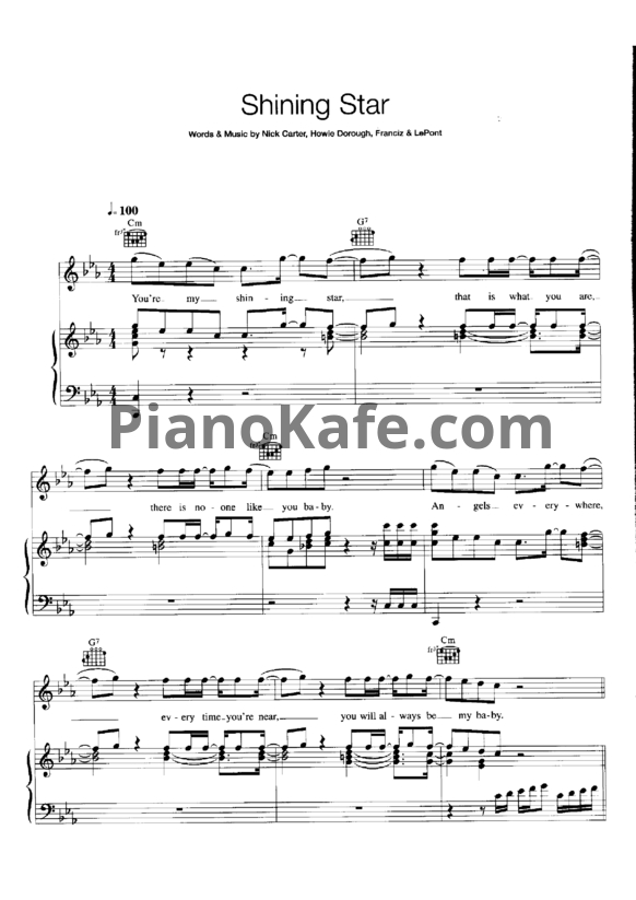 Ноты Backstreet Boys - Shining star - PianoKafe.com