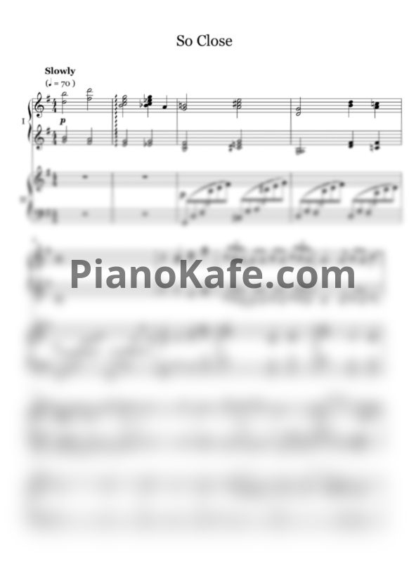 Ноты Alan Menken - So close (для фортепиано в 4 руки) - PianoKafe.com