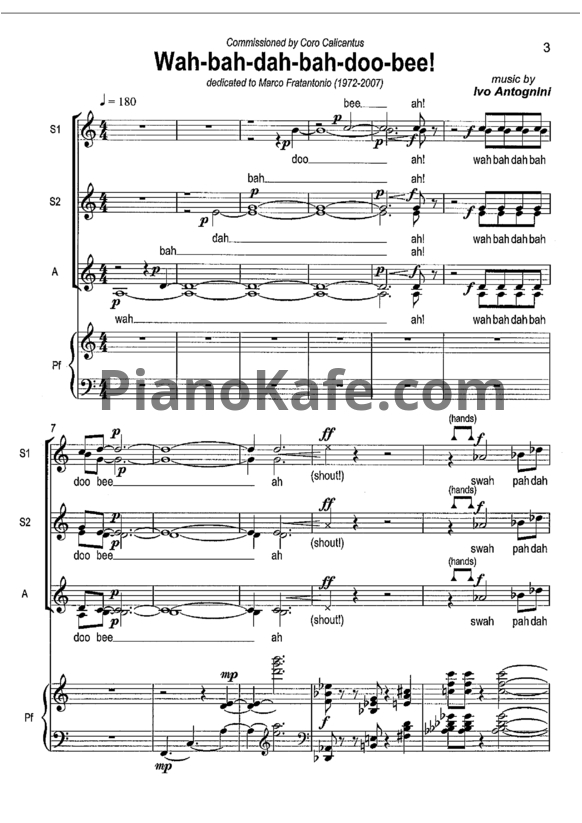 Ноты Ivo Antognini - Wah-bah-dah-bah-doo-bee! - PianoKafe.com