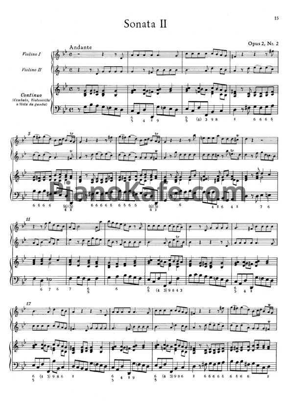 Ноты Георг Гендель - Соната №2 (Op. 2, №2, HWV 387) - PianoKafe.com