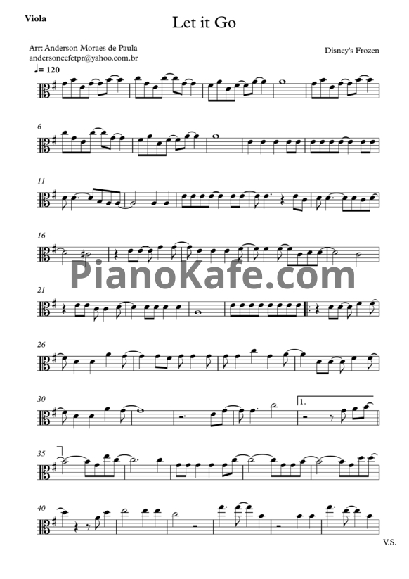 Ноты Demi Lovato - Let it go (для скрипки) - PianoKafe.com