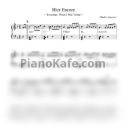 Ноты Charles Aznavour - Hier encore - предпросмотр