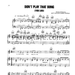 Ноты Aretha Franklin - Don't play that song (You lied) - предпросмотр