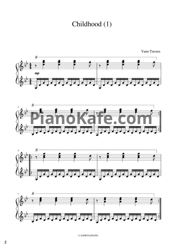 Ноты Yann Tiersen - Music from the movie "Good Bye Lenin!" - PianoKafe.com