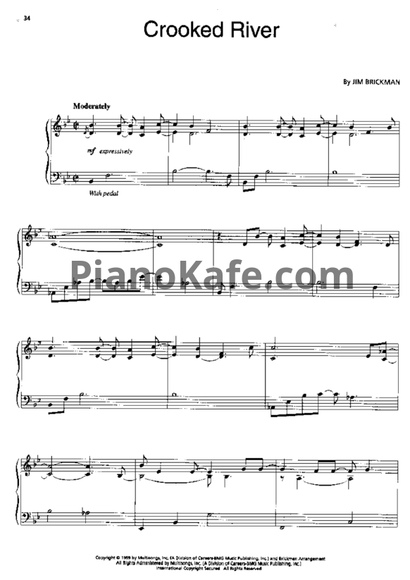 Ноты Jim Brickman - Crooked river - PianoKafe.com