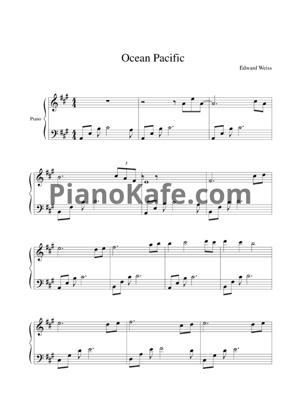 Ноты Edward Weiss - Ocean Pacific - PianoKafe.com