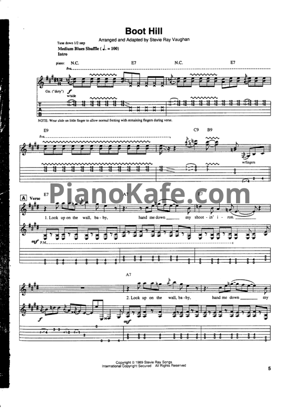 Ноты Stevie Ray Vaughan - The sky is crying (Сборник) - PianoKafe.com