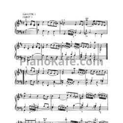 Ноты И. Бах - Французская увертюра (сюита) для клавира. Гавот I (BWV 831) - предпросмотр