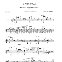 Ноты Francisco Tarrega - Adelita - предпросмотр