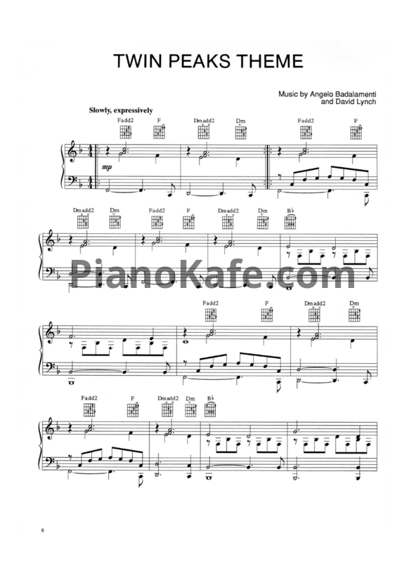 Ноты Angelo Badalamenti - Twean Peaks (Книга нот) - PianoKafe.com
