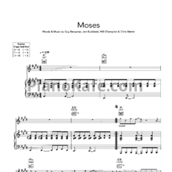 Ноты Coldplay - Moses - предпросмотр