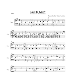 Ноты Three Days Grace - Last to know - предпросмотр