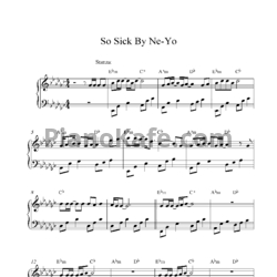 Ноты Ne-Yo - So sick - предпросмотр