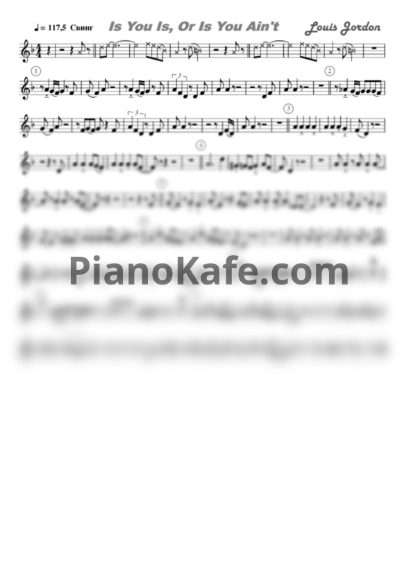 Ноты Louis Jordan - Is you is or Is you ain't - PianoKafe.com