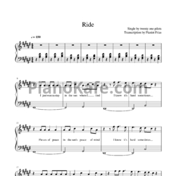 Ноты Twenty one pilots - Ride - предпросмотр