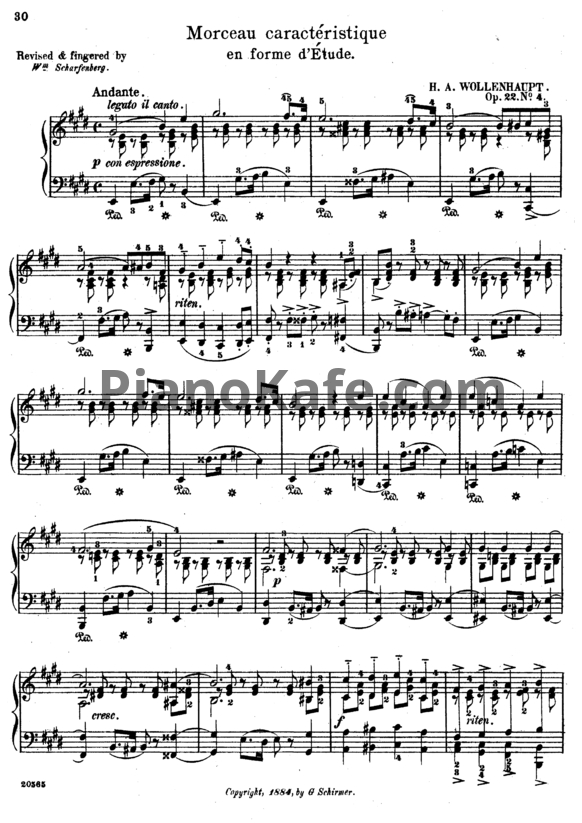 Ноты Герман Волленгаупт - Этюд (Op. 22,  №4) - PianoKafe.com