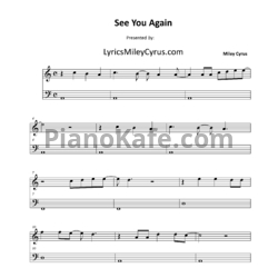Ноты Miley Cyrus - See you again - предпросмотр