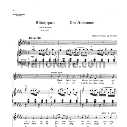 Ноты Ян Сибелиус - 6 песен для голоса и фортепиано (Op. 88) - предпросмотр