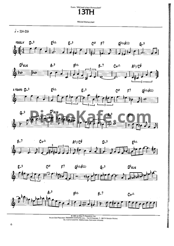 Ноты Michel Petrucciani - Great musicians (Книга нот) - PianoKafe.com