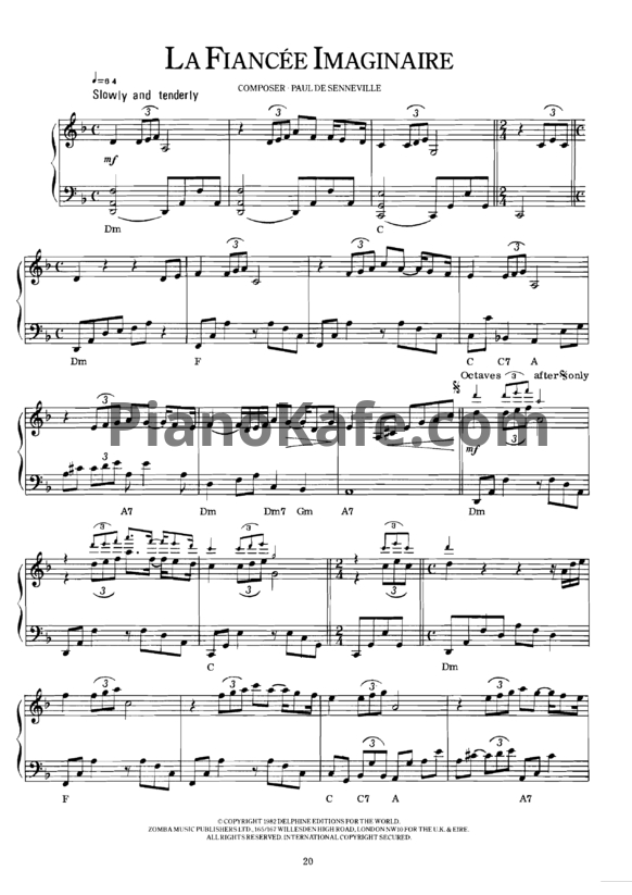 Ноты Richard Clayderman - La fiancee imaginaire - PianoKafe.com