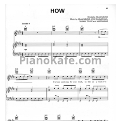 Ноты Maroon 5 - How - предпросмотр