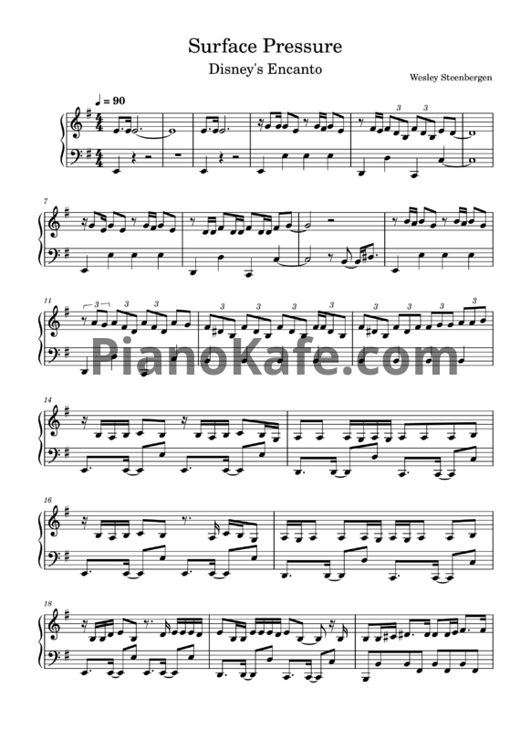 Ноты Jessica Darrow - Surface pressure - PianoKafe.com