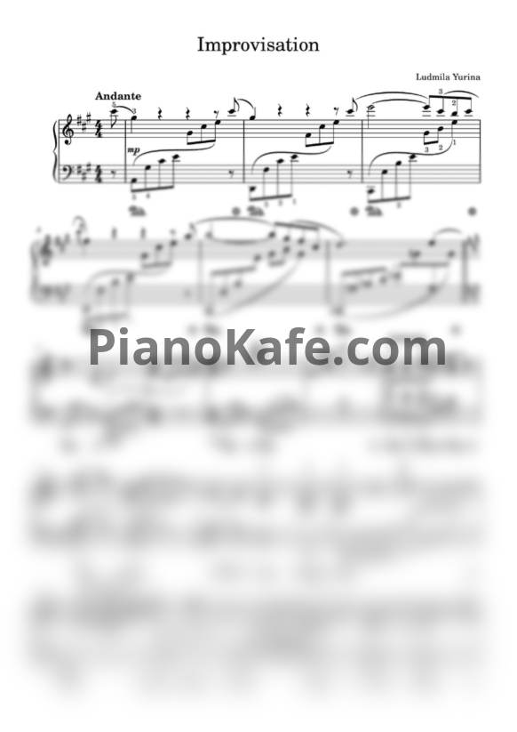 Ноты Ludmila Yurina - Improvisation - PianoKafe.com