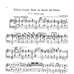 Ноты Вильгельм Кемпф, Г. Гендель - Менуэт ля минор (HWV 434 №13) - предпросмотр