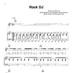 Ноты Robbie Williams - Rock Dj - предпросмотр