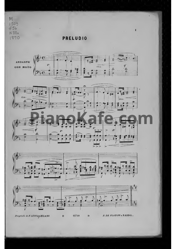 Ноты Фридрих фон Флотов - Опера "Найда" - PianoKafe.com