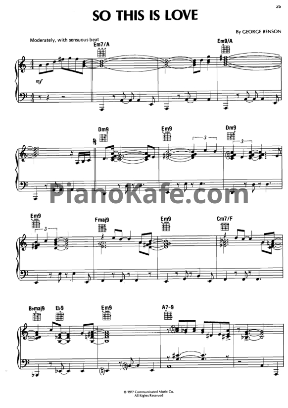 Ноты George Benson - So this is love - PianoKafe.com