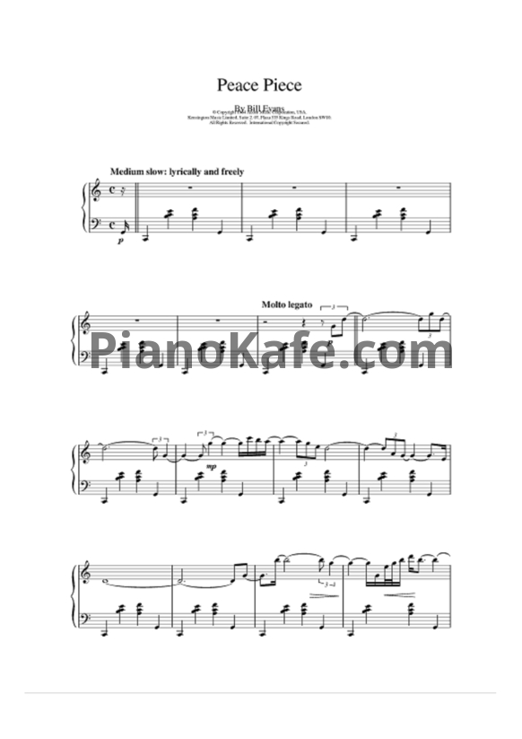 Ноты Bill Evans - Peace Piece - PianoKafe.com
