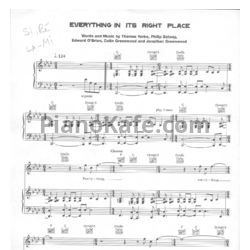 Ноты Radiohead - Everything in its right place (Версия 2) - предпросмотр