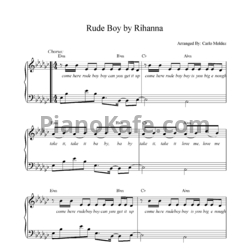 Ноты Rihanna - Rude Boy - предпросмотр