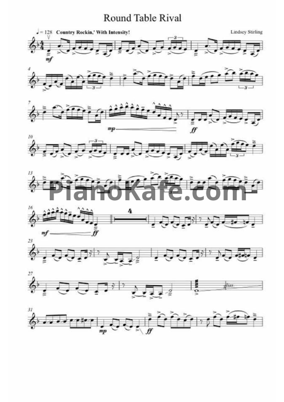 Ноты Lindsey Stirling - Roundable rival - PianoKafe.com