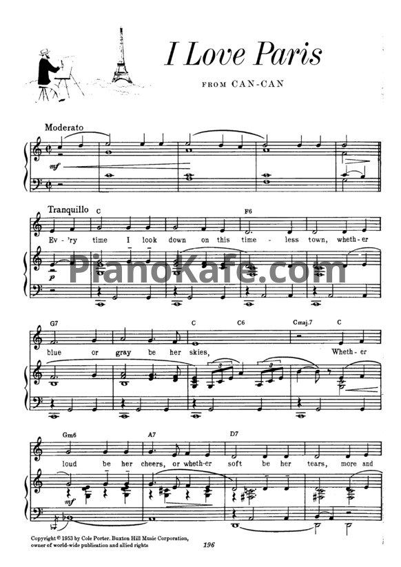 Ноты Cole Porter - I love Paris - PianoKafe.com