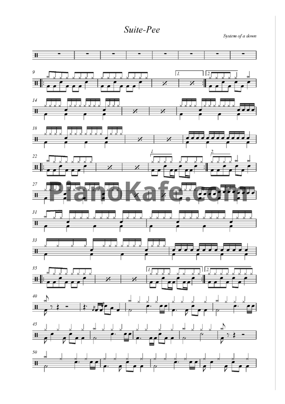 Ноты System of a Down - Suite - PianoKafe.com