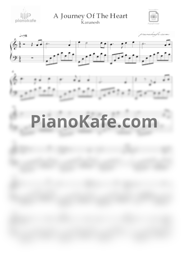 Ноты Karunesh - A journey of the heart - PianoKafe.com