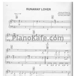 Ноты Madonna - Runaway lover - предпросмотр