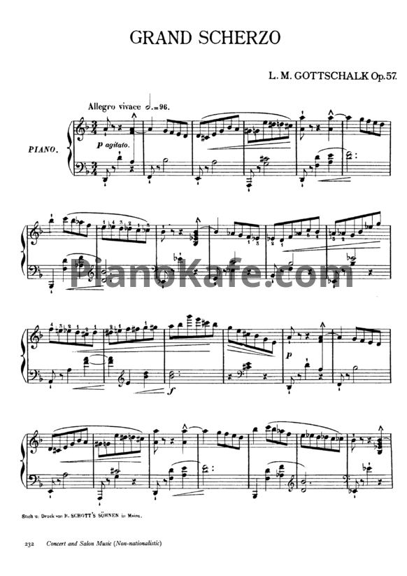 Ноты Луи Моро Готшалк - Grand Scherzo (Op. 57) - PianoKafe.com