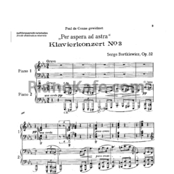 Ноты С. Борткевич - Фортепианный концерт №3 (Op. 32)